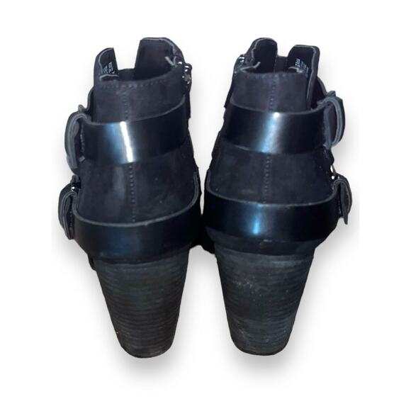 Carlos Santana Boots Womens 7.5M Hollie Side Zip Buckle Ankle Bootie Black Heels - Picture 6 of 9